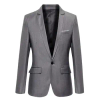 Plus Size Formal Blazer Men Suit Jacket One Button Lapel Slims Business Blazer for Men Suit Coat costume homme пиджак мужской