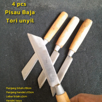 Pisau Dapur Baja Asli Model Tradisional Tajam Siap Pakai - 4pcs - Kitchenware