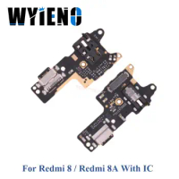 Wyieno For Redmi 8 / 8A USB Dock Charging Port Fast Charger Plug Microphone MIC Flex Cable Board Audio Jack With IC