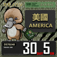 【鴨嘴獸 旅遊網卡】Travel Sim 美加30天5GB 上網卡(美國 加拿大 上網卡 出國網卡 旅遊網卡)