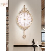 歐式客廳靜音掛鐘輕奢時尚電波自動時鐘石英鐘錶電子鐘家用裝飾鍾