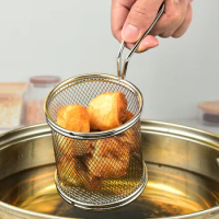 Deep Fry Basket Round Frying Strainer Basket French Chip Fryer Strainer Food Basket Kitchen Tool Cooking for French Fries