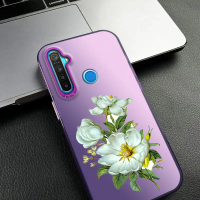 sarung telefon untuk Realme 5 5S C3 5I 6I NARZO, Bunga Sarung, Separa lutsinar, ultra nipis, beku, C