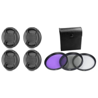 1 Set 58Mm Lens Cap With Lens Cap Leash Hole Bundle &amp; 1 Set 67MM UV Lens +CPL Lens+FLD Lens 3 In 1 Lens Filter Set