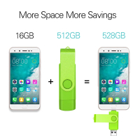 2 in 1 TYPE C for Mobile Phone USB Flash Drive 32GB 64GB 128GB Rotatable Black Memory Stick Green Dr