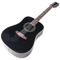 Full Solid Wood Body 12 String Electric Acoustic Guitar 41 Inch Folk Guitar With Pick Up Full Size