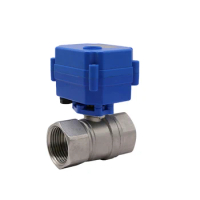3/4" 2 Way Motorized Ball Valve 3 Wires 2 Point Control Stainless Steel Electric Ball Valve Electric Actuator AC/DC 9-24V