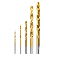 5Pcs Twist Drill Bit Left Hand Drill Straight Shank HSS 3.2-8.7mm Electrical Drill Power Tool Woodworking Carpentry Accessories