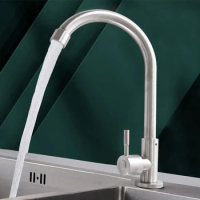 Stainless Steel Kitchen Faucet Water Purifier Single Lever Hole Tap Cold