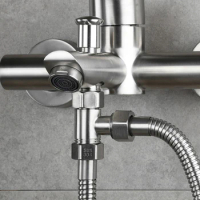 Toilet 304 Copper T Adapter G1/2" T-Valve Diverter Valve Three-way Device Hole Water Pipe For Bath Bidet Sprayer Shower
