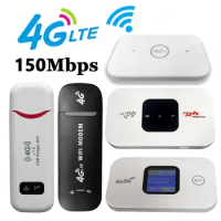 4G LTE Portable WiFi Router 150Mbps Pocket Mobile Hotspot with Sim Card Slot Modem WiFi Hotspot Built-in Battery For Home Travel