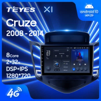 TEYES X1 For Chevrolet Cruze J300 2008 - 2014 Car Radio Multimedia Video Player Navigation GPS Android 10 No 2din 2 din DVD