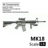 1:6 Scale MK18 Carbine Assault Rifle Gun Plastic Assembled Firearm Puzzle 4D Model for 12 inch Action Figure Soldiers