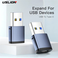 USLION 3A USB C Adapter OTG Type C to USB Adapter Type-C OTG Adapter Cable For Macbook Pro Air Samsung S20 S10 USB OTG