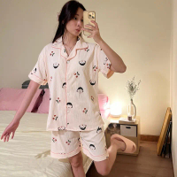 Chibi Maruko-Chan Short Pants Set || Piyama baju tidur korea import lengan pendek Wanita Setelan Kan