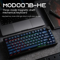 Akko Mod007b-he Three-mode 2.4g Wireless Bluetooth Mechanical Keyboard Adjustable Key Path Magnetic Axis Gaming Keyboard Rgb