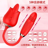Hot selling sucking double vibrator vibrating clit sucker nipple tongue masturbator