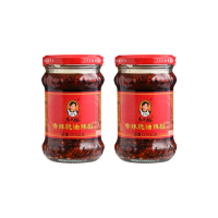 【老干媽】香辣脆油辣椒210gx2入(辣椒醬/辣油/拌飯醬/拌麵醬/無添加防腐劑/辣椒/無添加人工色素)