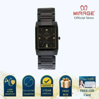 Mirage Jam Tangan Pria Analog 7394 M Full Black Original Stainless Plat Hitam