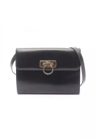 Salvatore Ferragamo Pre-Loved Salvatore Ferragamo Gancini Shoulder bag leather black