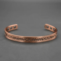 Wide Copper Bracelet for Men Women Enhanced Magnetic Bracelets for Men Women ,Pure Copper Adjustable Cuff Bangle