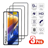3Pcs Full Tempered Glass For Xiaomi Poco NFC X4 GT X5 Screen Protector POCO F3 F4 F5 Pro M3 M4 M5 C50 C51 C55 C65 Glas Film
