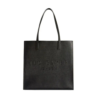 【TED BAKER】LEATHER ICON LOGO 方型托特包 黑(原廠公司貨)