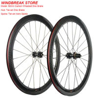700C Disc Brake Cyclocross Wheels 50mm Clincher 23mm Width or 25mm U Shape 12K Surface Carbon Wheelset