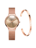 นาฬิกาข้อมือผู้หญิง JA-426 LF สีโรสโกลด์ + กำไล JSB-078 B สีโรสโกลด์