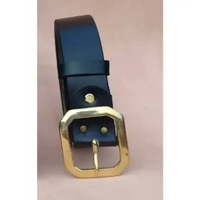 Sabuk Tali Ikat Pinggang Kulit Sapi Asli Selapis Engkel Gesper Pala Kuningan octagon Hitam