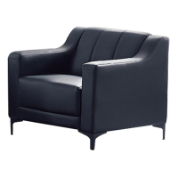 文創集 黛曼現代黑透氣PU皮革單人座沙發椅-78x70x70cm免組