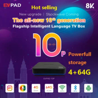 [Genuine] EVPAD 10P JP Korea tv box USA 2023 hot sell Asia Japan CA set top box 4G64G update from EVPAD 6P tv box EVPAD10S 2G32G