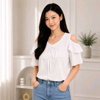 Lunara fashion| Atasan Blouse Wanita Bahu Bolong Big Size Jumbo S-XXXL Polos Premium | Blouse Wanita