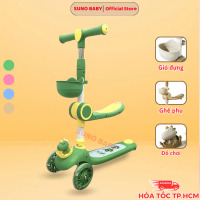 Xe scooter cho bé, Xe trượt khủng long có ghế ngồi, gấp gọn, CÓ ĐÈN PHÁT SÁNG Cho bé từ 1 - 10 tuổi