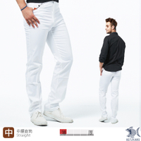 【NST Jeans】大叔帥很大 夏薄款 純棉低彈性白色長褲(中腰) 390(5748) 男 台灣製