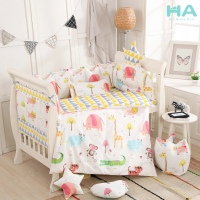 預購 HA Baby 嬰兒床專用-四面床圍+床單(適用 長x寬130cmx70cm嬰兒床型 嬰兒床床包、嬰兒床床單)