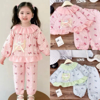 Bộ ngủ cho bé gái sz 6-18kg chất đũi xốp mềm mịn, pijama cho bé gái túi mèo kitty
