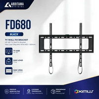Oximus FD680 Black Wall Fix Bracket TV LED LCD 40-85 Inch Wall Mount Fixed VESA 600x500 mm Max 75kg 