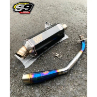Knalpot Racing Original 99 Racing Exhaust Header Blue Silver Pipa Bending Fullstainless Nmax New