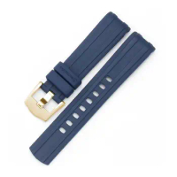 PCAVO Watch Band For Omega 007 PLANET OCEAN AT150 Pin Buckle Silicone Watch Strap Watch Accessories Rubber Watch Bracelet