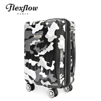 Flexflow 黑迷彩 19吋 智能測重 可擴充拉鍊 防爆拉鍊旅行箱 里爾系列 19吋行李箱【官方直營】