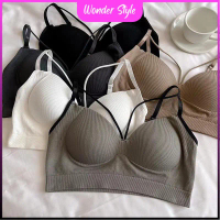 Wonder Style Atasan kekinian Bra Push Up Casual tank top Tali Crop Top Wanita Pakaian Dalam Wanita  