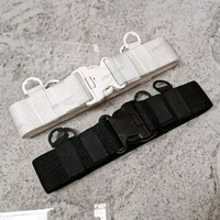 sabuk kopel ikat pinggang ring fiber hitam/putih HITAM