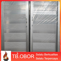 Pintu Kamar Mandi Galvalum ECO Motif Hologram Garis Split Silver Crystal New Design Full Panel Moder