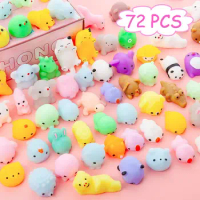 72Pcs Kawaii Squishy Party Favors for Kids Mini Stress Relief Christmas Toys Classroom Prizes Birthday Gift Goodie Bag Stuffers