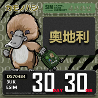 【鴨嘴獸Platypi.IF】3UK eSIM 歐洲 奧地利 30天30GB(eSIM 免插卡上網卡 旅遊卡)