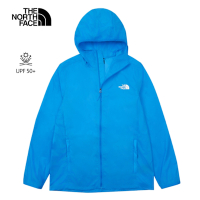 【The North Face 官方旗艦】北面男款藍色UPF防曬連帽外套｜8C0TT4S 抗UV