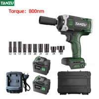 True 800N.m Electric Impact Wrench 21V Brushless Cordless High Torque With Lithium Battery For Car Truck Repair Power Tool Tanzu