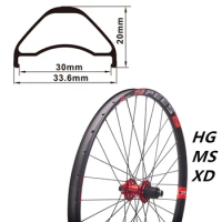 RUJIXU MTB Bike Wheelset 26 27.5 29 inch AM or DH 30mm Wide Rim148 Boost Hub 142 Thru Axle 135 QR 6 Pawls mountain Bicycle Wheel