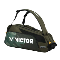 【VICTOR 勝利體育】6支裝羽拍包袋-羽毛球 裝備袋 肩背包 後背包 羽球 勝利 深綠淺綠白(BR6219G)